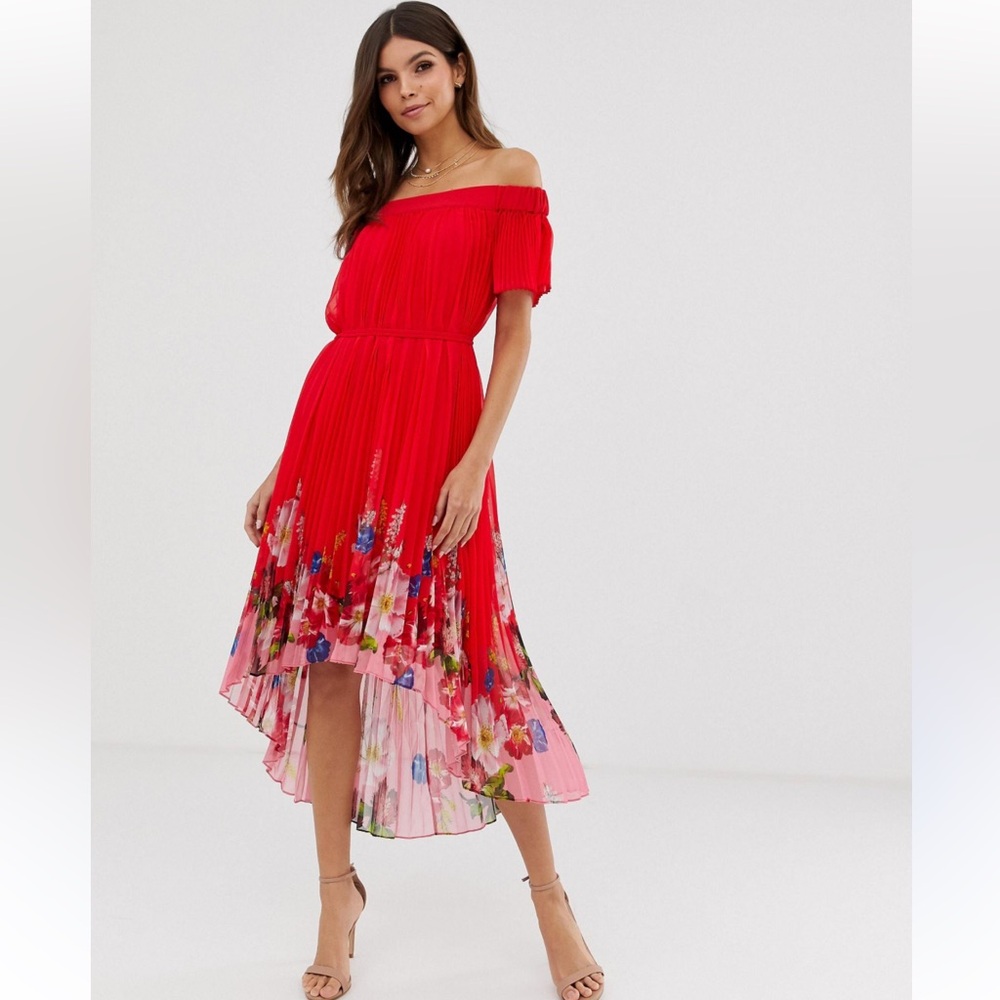 Ted Baker Bardot Berry Sundae Off the Shoulder Dress